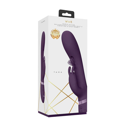 VIVE TAMA Rechargeable Wave Silicone Rabbit Vibrator Purple - Not Very Vanilla