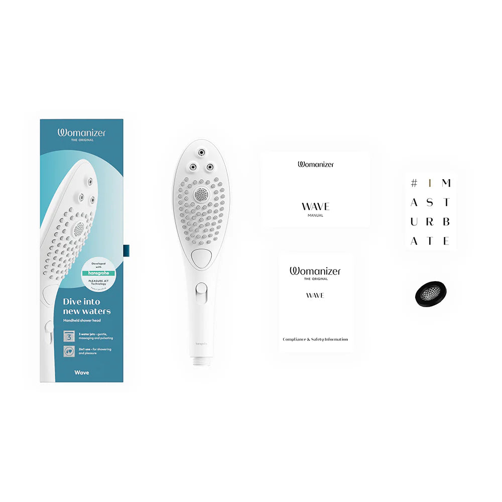 Womanizer Wave Shower Head Masturbator White - Not Very Vanilla