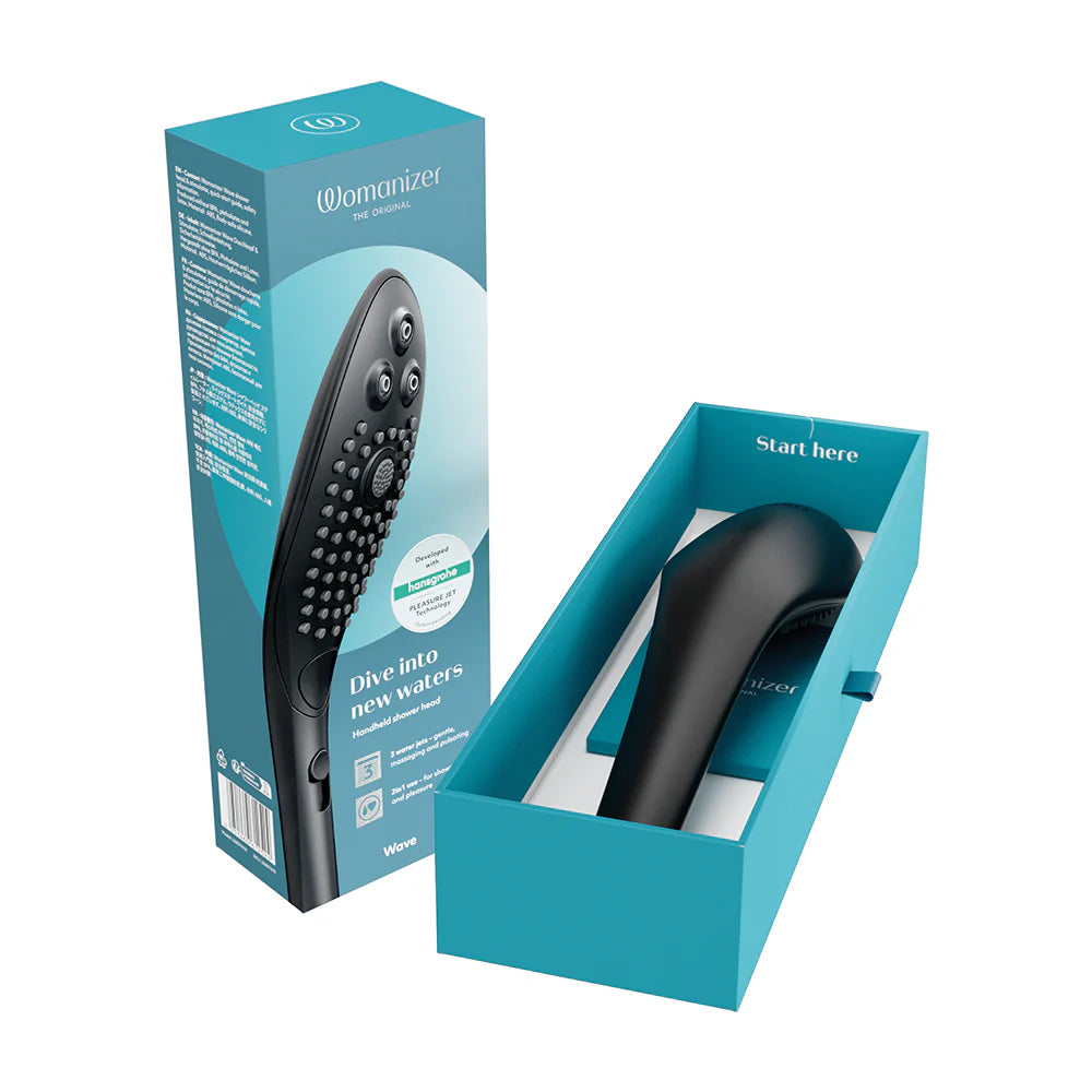 Womanizer Wave Shower Head Masturbator Black - Not Very Vanilla