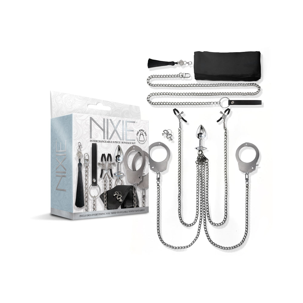 Nixie Metal Bondage 8-Piece Kit Silver - Not Very Vanilla