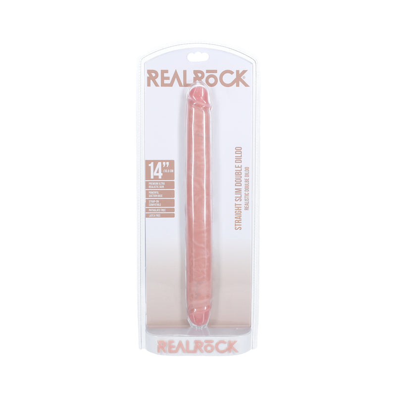 RealRock 14 in. Slim Double-Ended Dong Beige - Not Very Vanilla