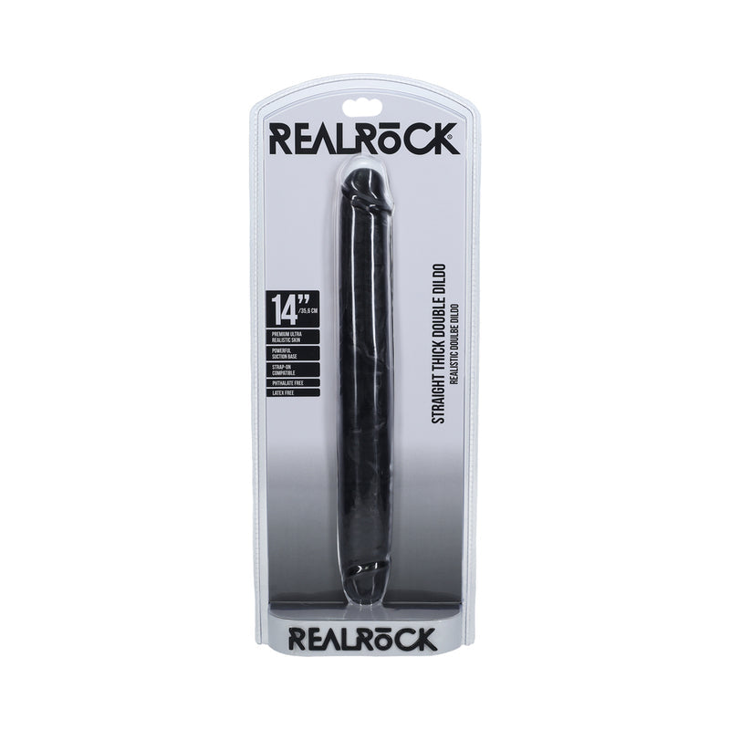 RealRock 14 in. Thick Double-Ended Dong Black - Not Very Vanilla