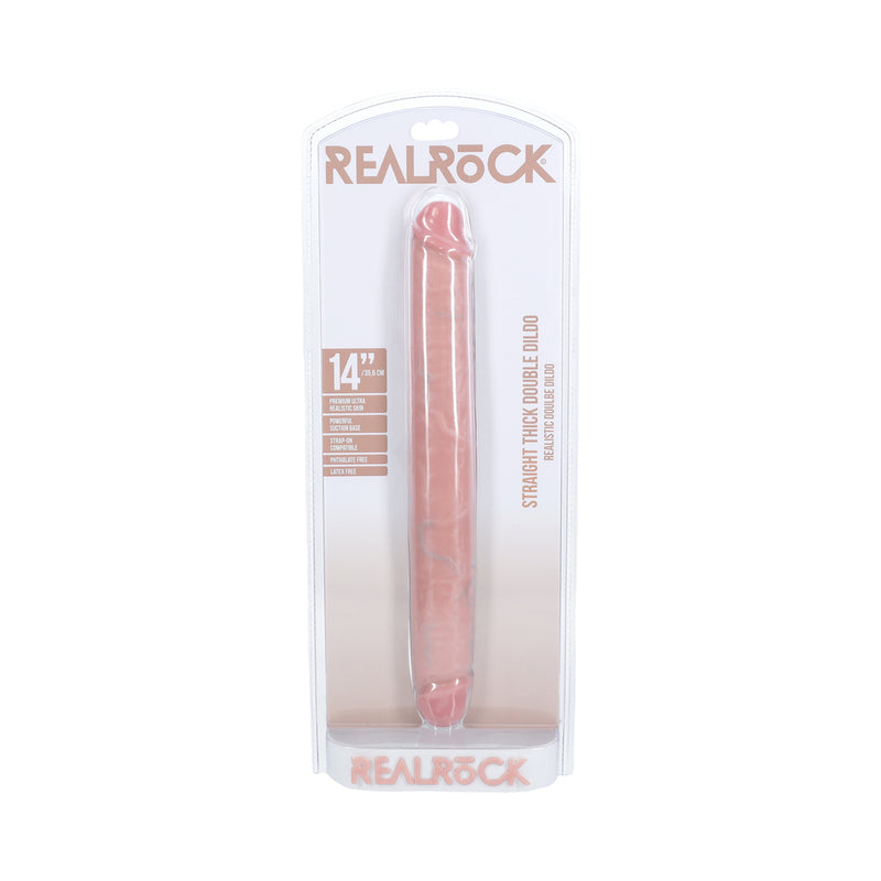 RealRock 14 in. Thick Double-Ended Dong Beige - Not Very Vanilla