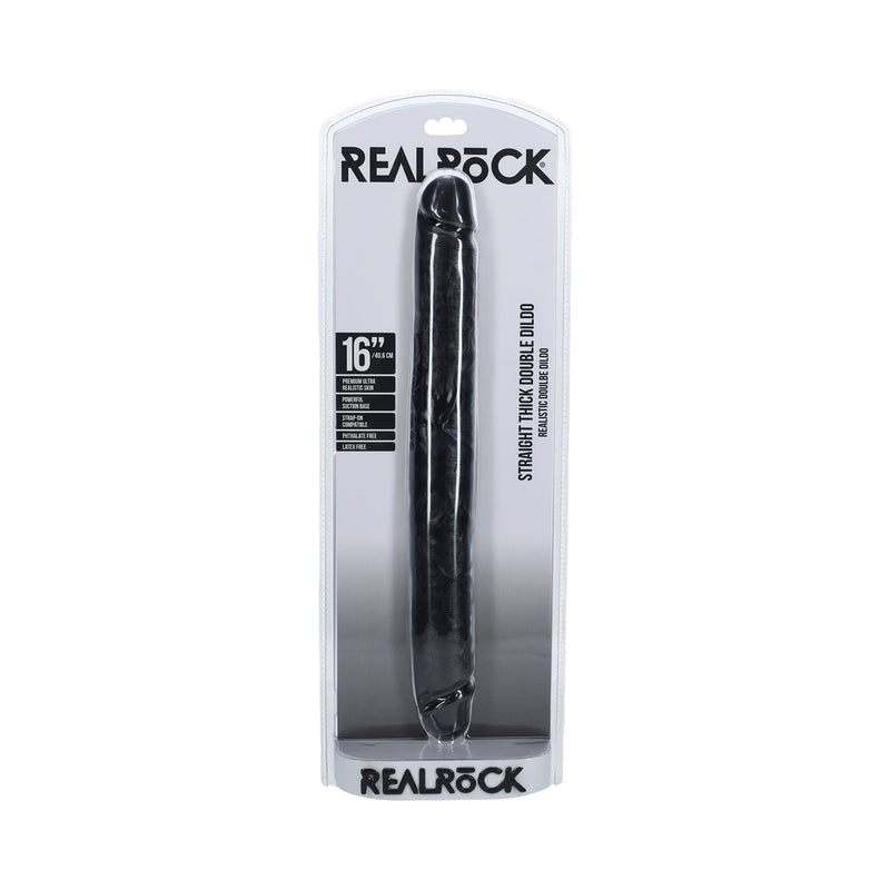 RealRock 16 in. Thick Double-Ended Dong Black - Not Very Vanilla