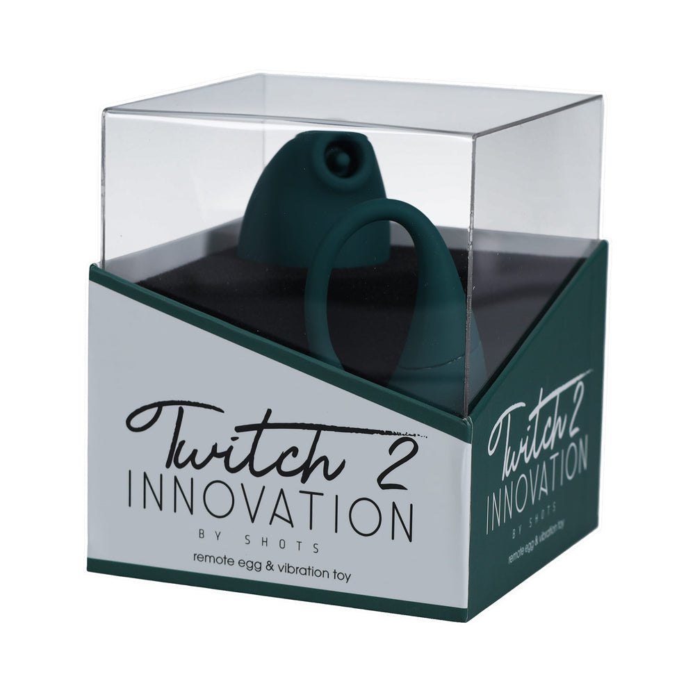 Twitch 2 Rechargeable Suction and Flapping Vibrator with Remote Control Vibrating Egg Forest Green - Not Very Vanilla