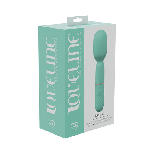 LoveLine Bella 10 Speed Vibrating Mini-Wand Silicone Rechargeable Waterproof Green - Not Very Vanilla