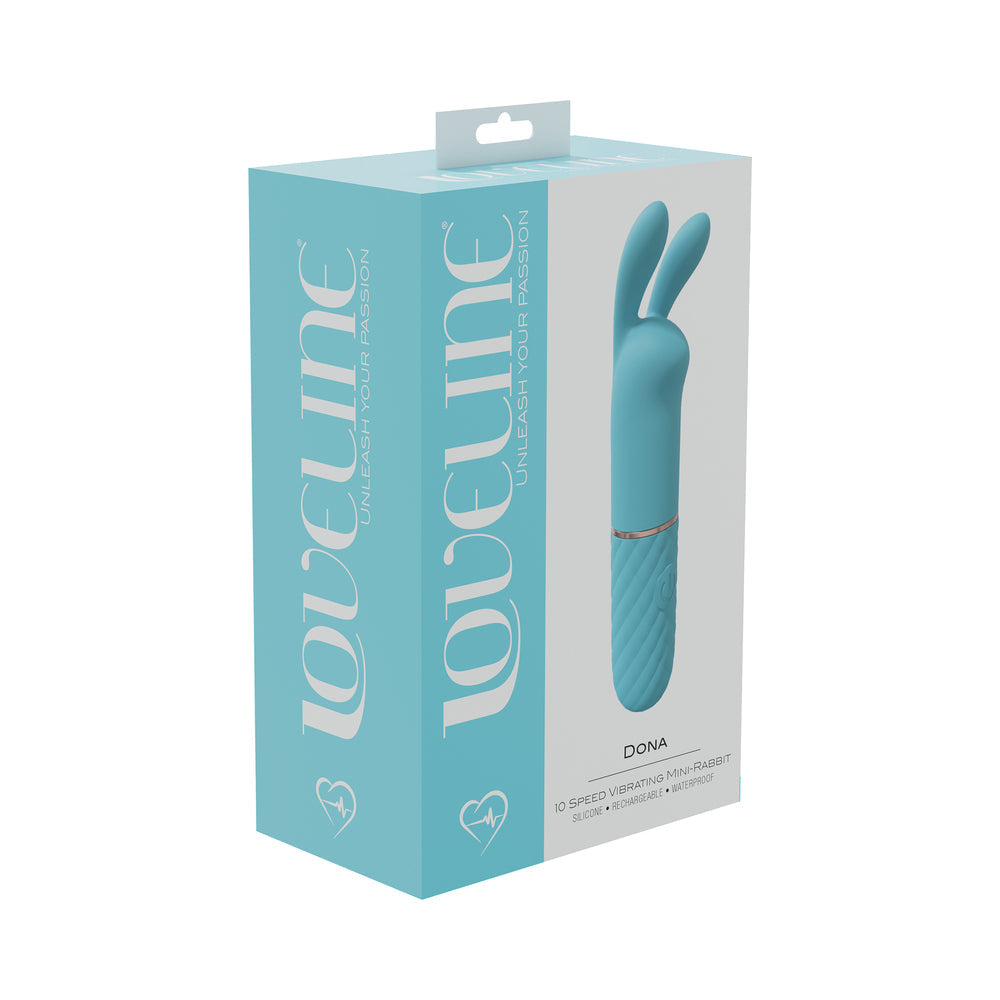 LoveLine Dona 10 Speed Vibrating Mini-Rabbit Silicone Rechargeable Waterproof Blue - Not Very Vanilla