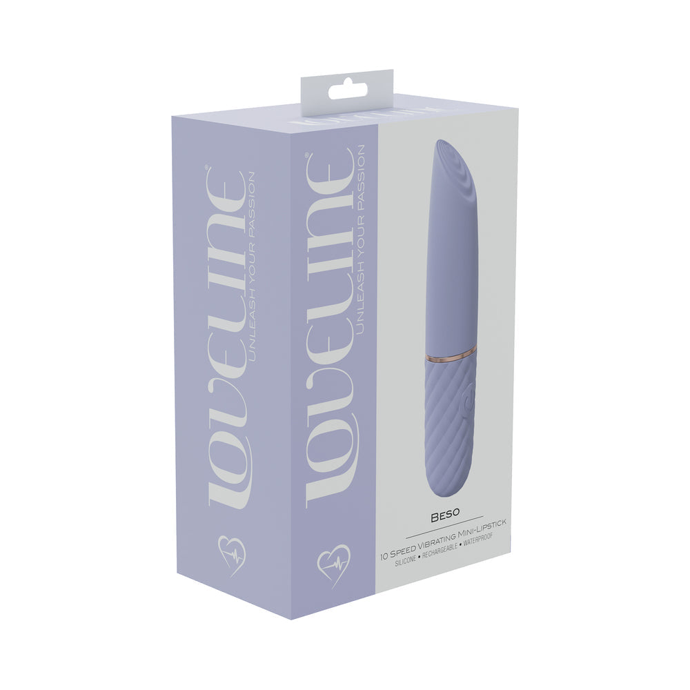 LoveLine Beso 10 Speed Vibrating Mini-Lipstick Silicone Rechargeable Waterproof Lavender - Not Very Vanilla