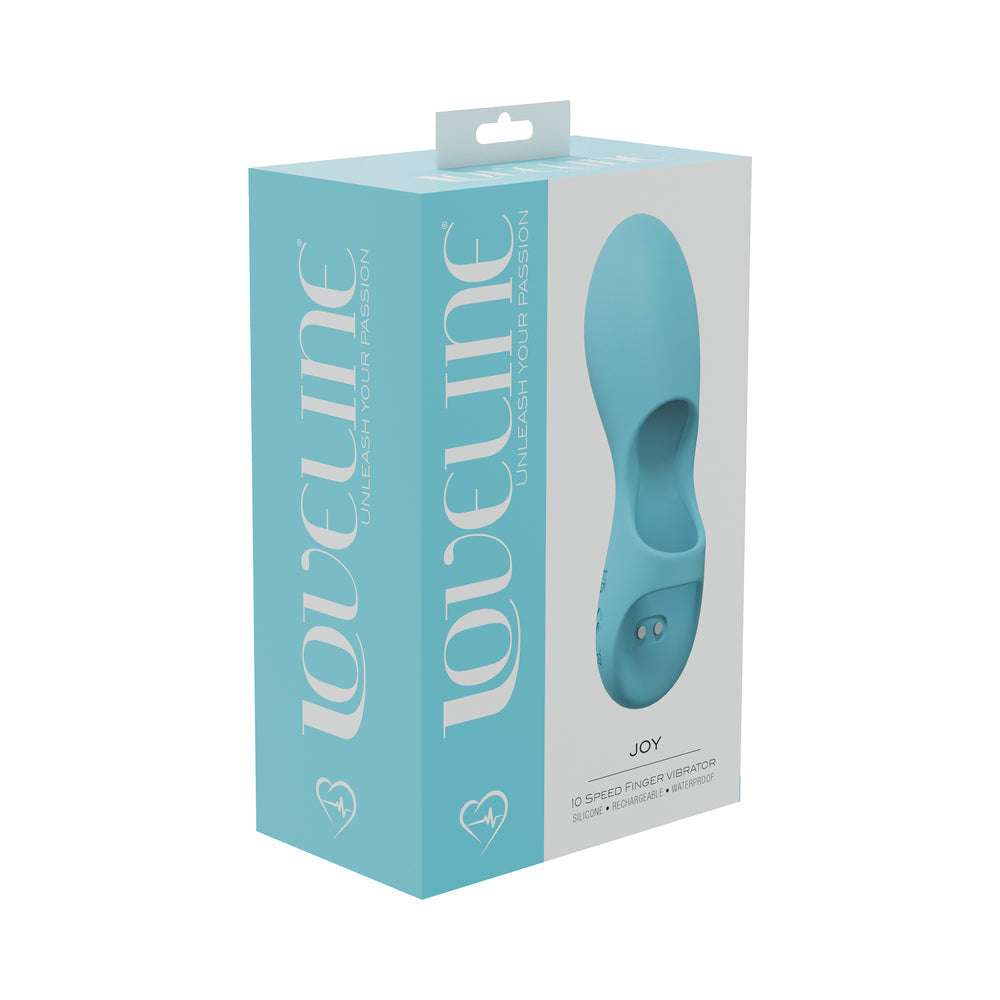 LoveLine Joy 10 Speed Finger Vibe Silicone Rechargeable Waterproof Blue - Not Very Vanilla