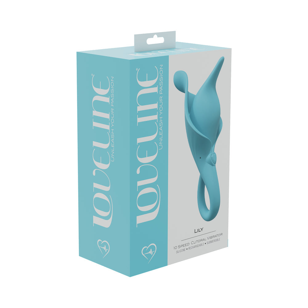 LoveLine Lily 10 Speed Clitoral Vibe Sealed Silicone Rechargeable Submersible Blue - Not Very Vanilla