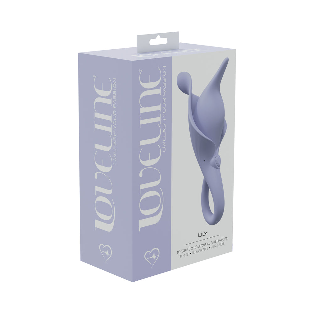 LoveLine Lily 10 Speed Clitoral Vibe Sealed Silicone Rechargeable Submersible Lavender - Not Very Vanilla