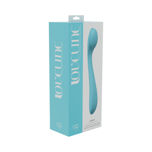 LoveLine Juicy 10 Speed Flexible Vibe Sealed Silicone Rechargeable Submersible Blue - Not Very Vanilla