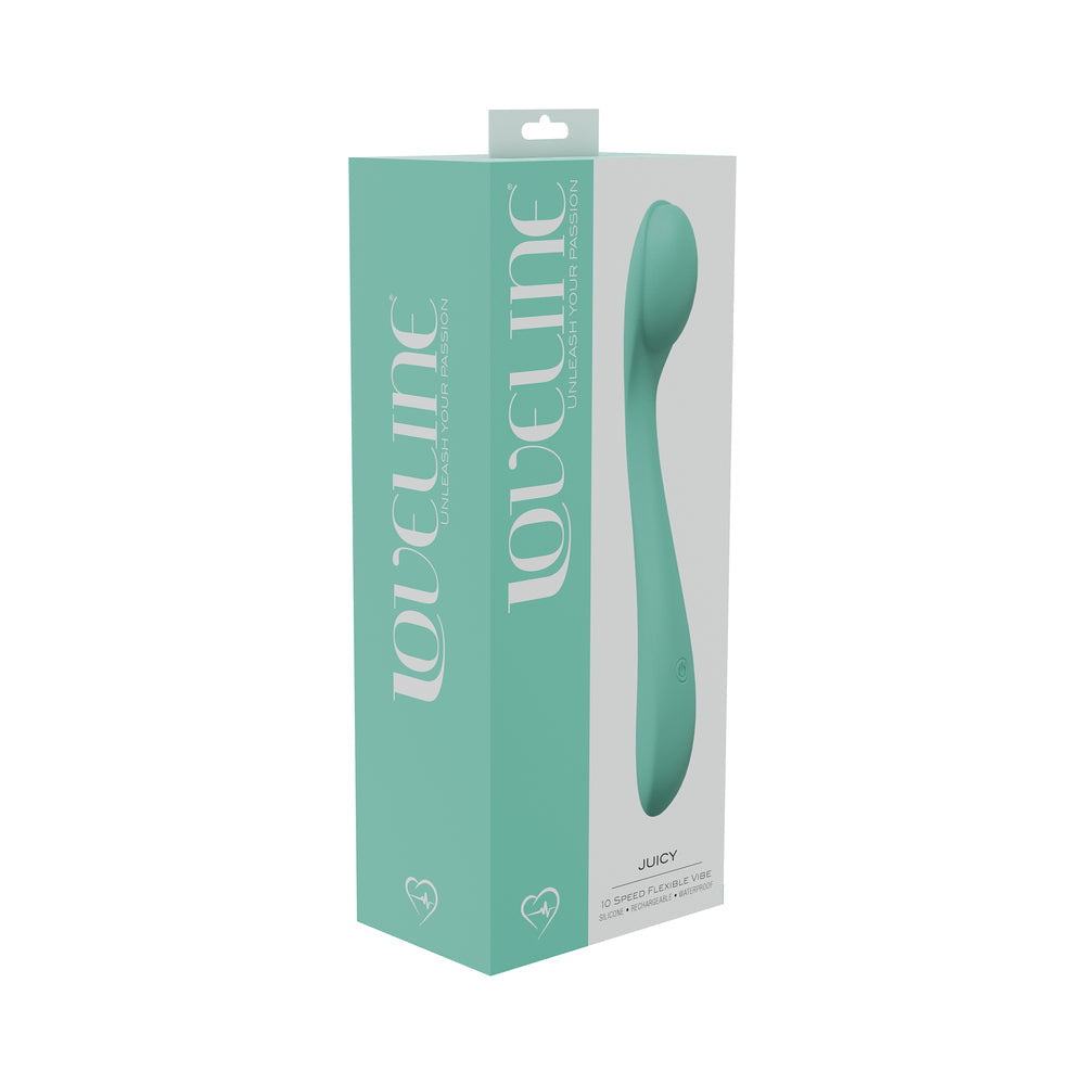 LoveLine Juicy 10 Speed Flexible Vibe Sealed Silicone Rechargeable Submersible Green - Not Very Vanilla