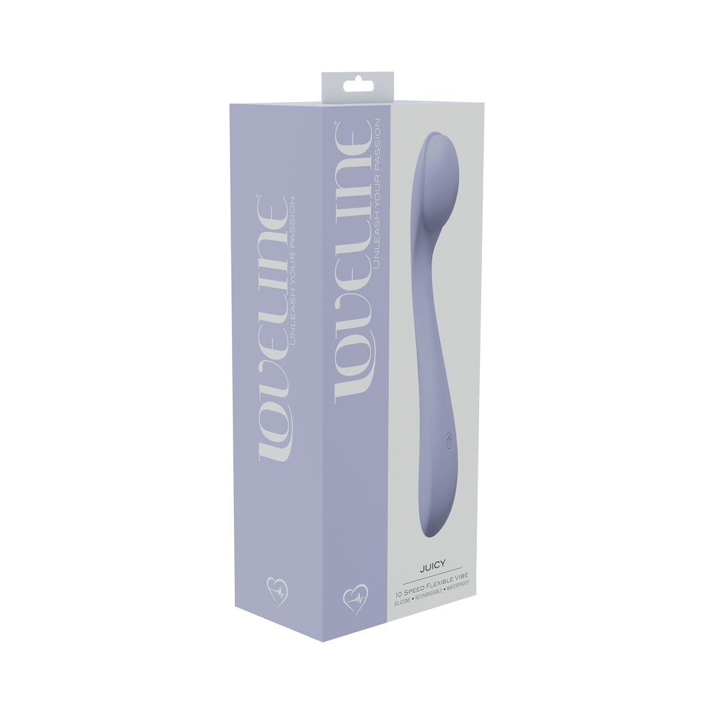 LoveLine Juicy 10 Speed Flexible Vibe Sealed Silicone Rechargeable Submersible Lavender - Not Very Vanilla