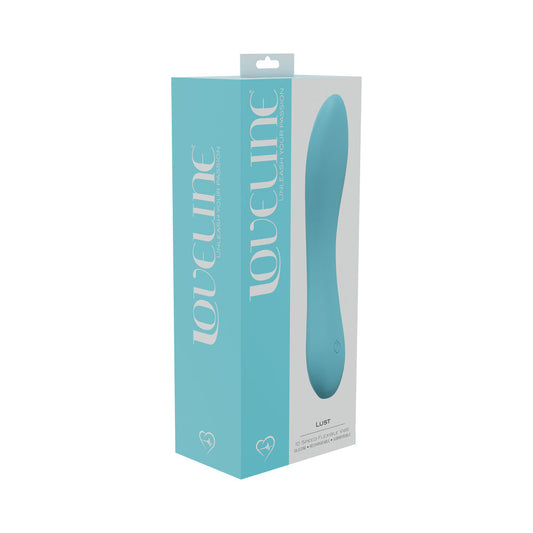 LoveLine Lust 10 Speed Flexible Vibe Sealed Silicone Rechargeable Submersible Blue - Not Very Vanilla