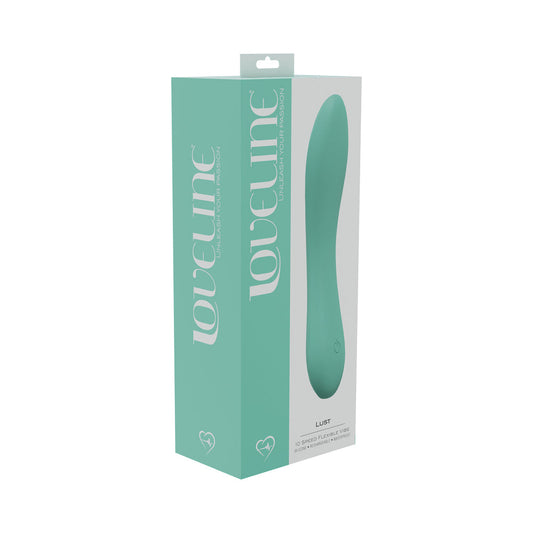 LoveLine Lust 10 Speed Flexible Vibe Sealed Silicone Rechargeable Submersible Green - Not Very Vanilla