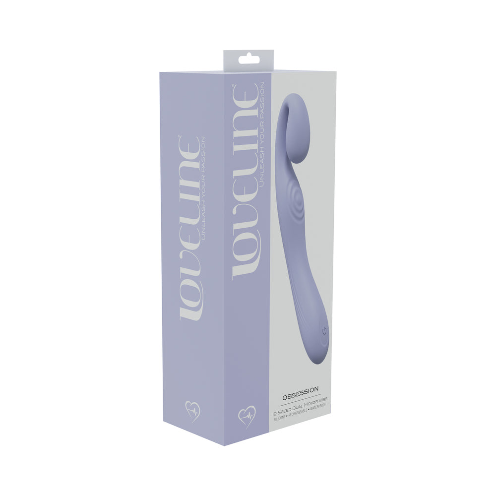 LoveLine Obsession 10 Speed Dual Motor Vibe Sealed Silicone Rechargeable Submersible Lavender - Not Very Vanilla