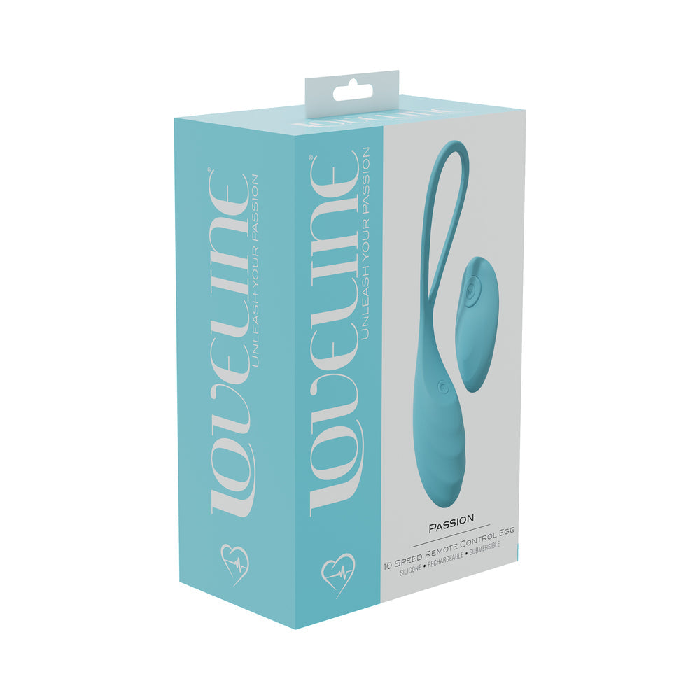 LoveLine Passion 10 Speed Remote Control Egg Sealed Silicone Rechargeable Submersible Blue - Not Very Vanilla