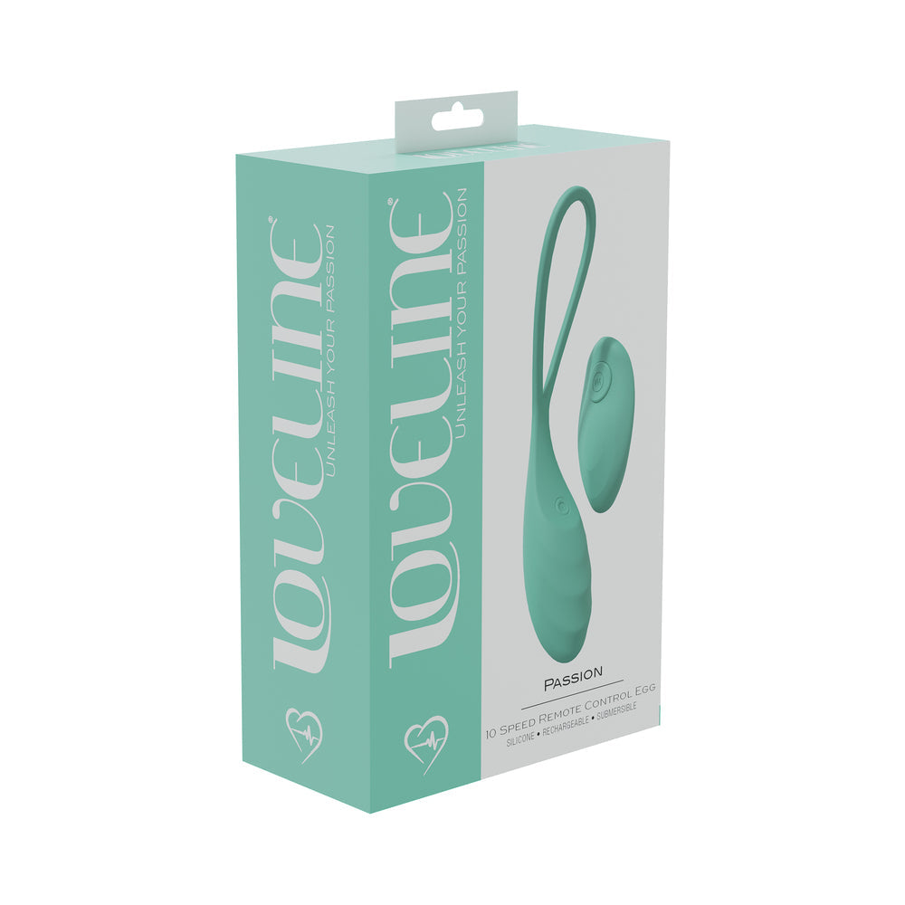 LoveLine Passion 10 Speed Remote Control Egg Sealed Silicone Rechargeable Submersible Green - Not Very Vanilla