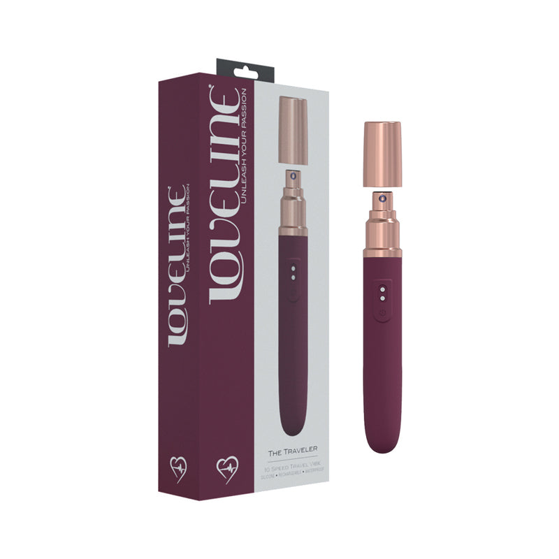 LoveLine The Traveler 10 Speed Travel Vibe Silicone Rechargeable Waterproof Burgundy - Not Very Vanilla