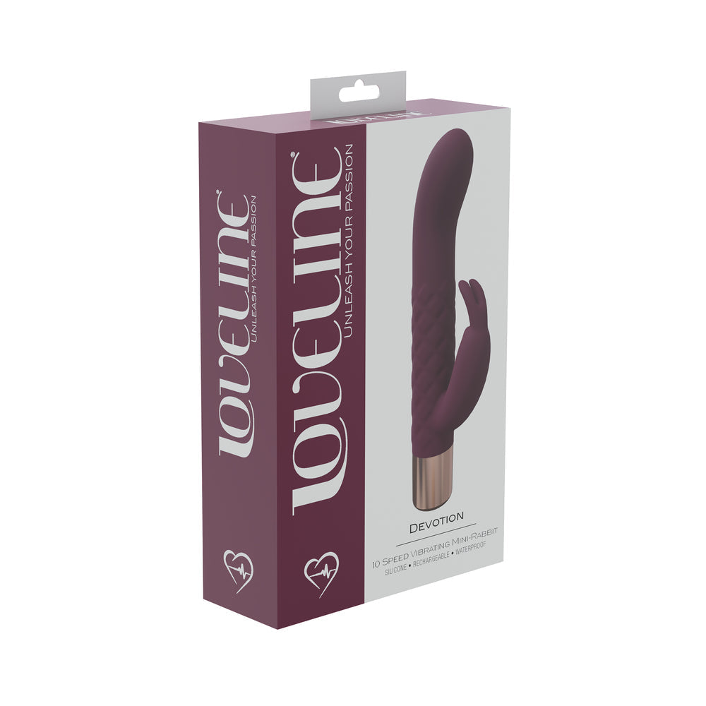 LoveLine Devotion 10 Speed Mini-Rabbit Silicone Rechargeable Waterproof Burgundy - Not Very Vanilla