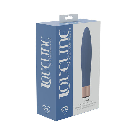 LoveLine Fame 10 Speed Mini-Vibe Silicone Rechargeable Waterproof Blue/Grey - Not Very Vanilla