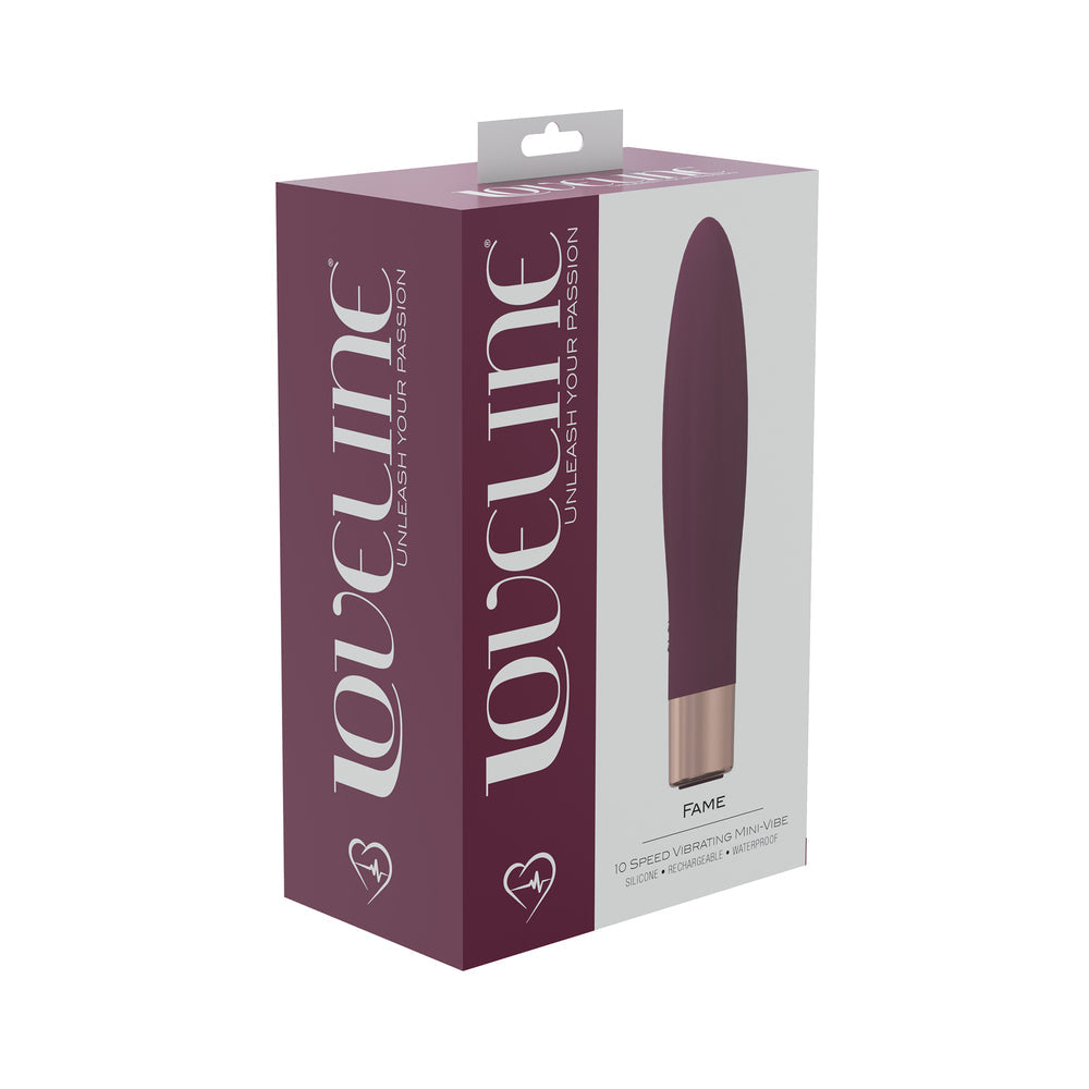 LoveLine Fame 10 Speed Mini-Vibe Silicone Rechargeable Waterproof Burgundy - Not Very Vanilla