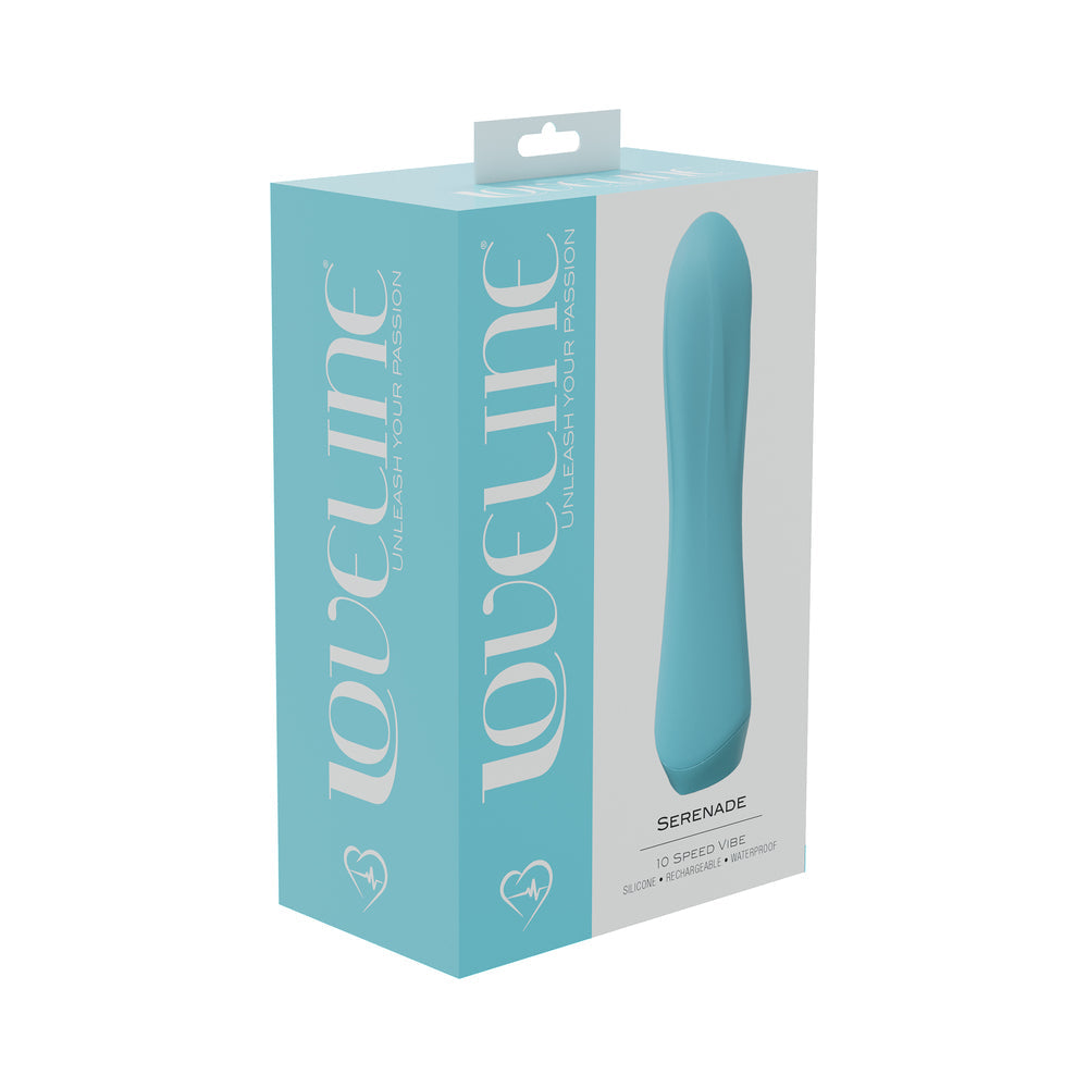 LoveLine Serenade 10 Speed Vibe Silicone Rechargeable Waterproof Blue - Not Very Vanilla