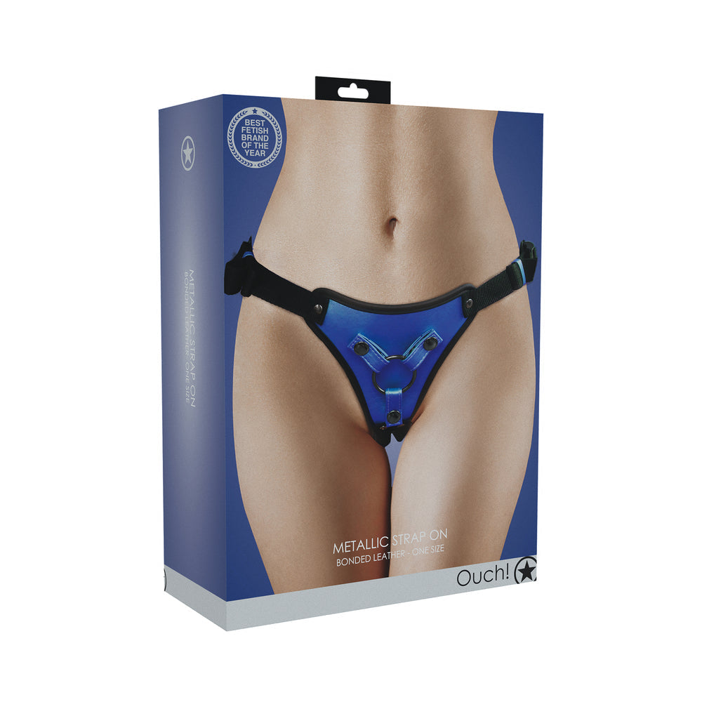 Ouch! Metallic Strap-on Harness Metallic Blue - Not Very Vanilla