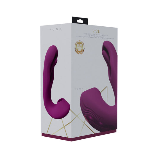 VIVE Yuna Rechargeable Dual Motor Airwave Vibrator with Innovative G-Spot Flapping Stimulator Pink - Not Very Vanilla