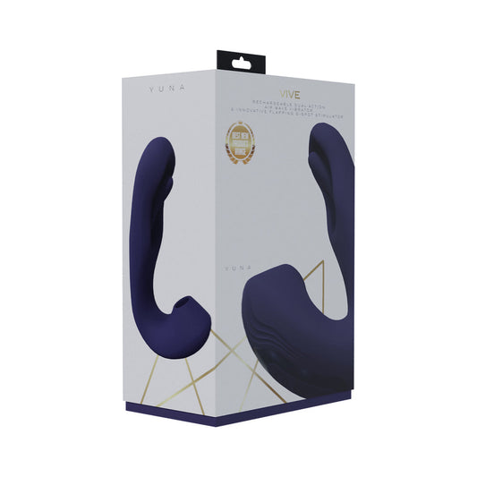 VIVE Yuna Rechargeable Dual Motor Airwave Vibrator with Innovative G-Spot Flapping Stimulator Purple - Not Very Vanilla