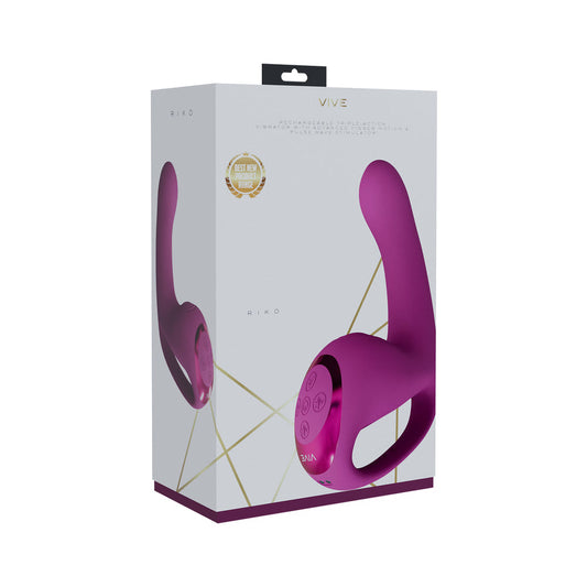 VIVE Riko Rechargeable Triple Motor Thumper with Advanced Finger Motion and Pulse Wave Stimulator Pink - Not Very Vanilla