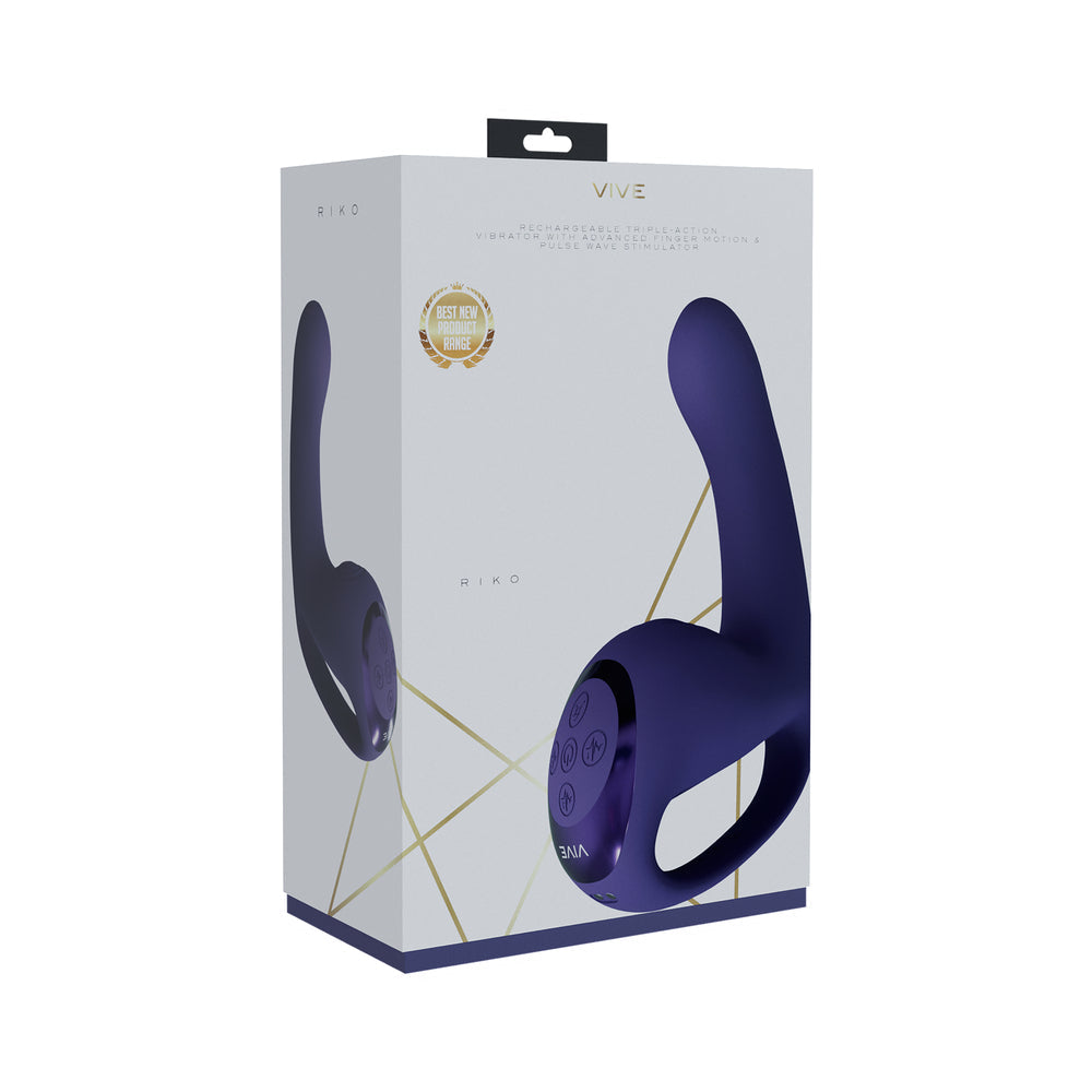 VIVE Riko Rechargeable Triple Motor Thumper with Advanced Finger Motion and Pulse Wave Stimulator Purple - Not Very Vanilla