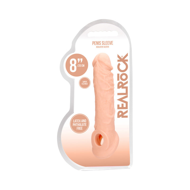 RealRock Skin 8 in. Penis Extender Sling Beige - Not Very Vanilla