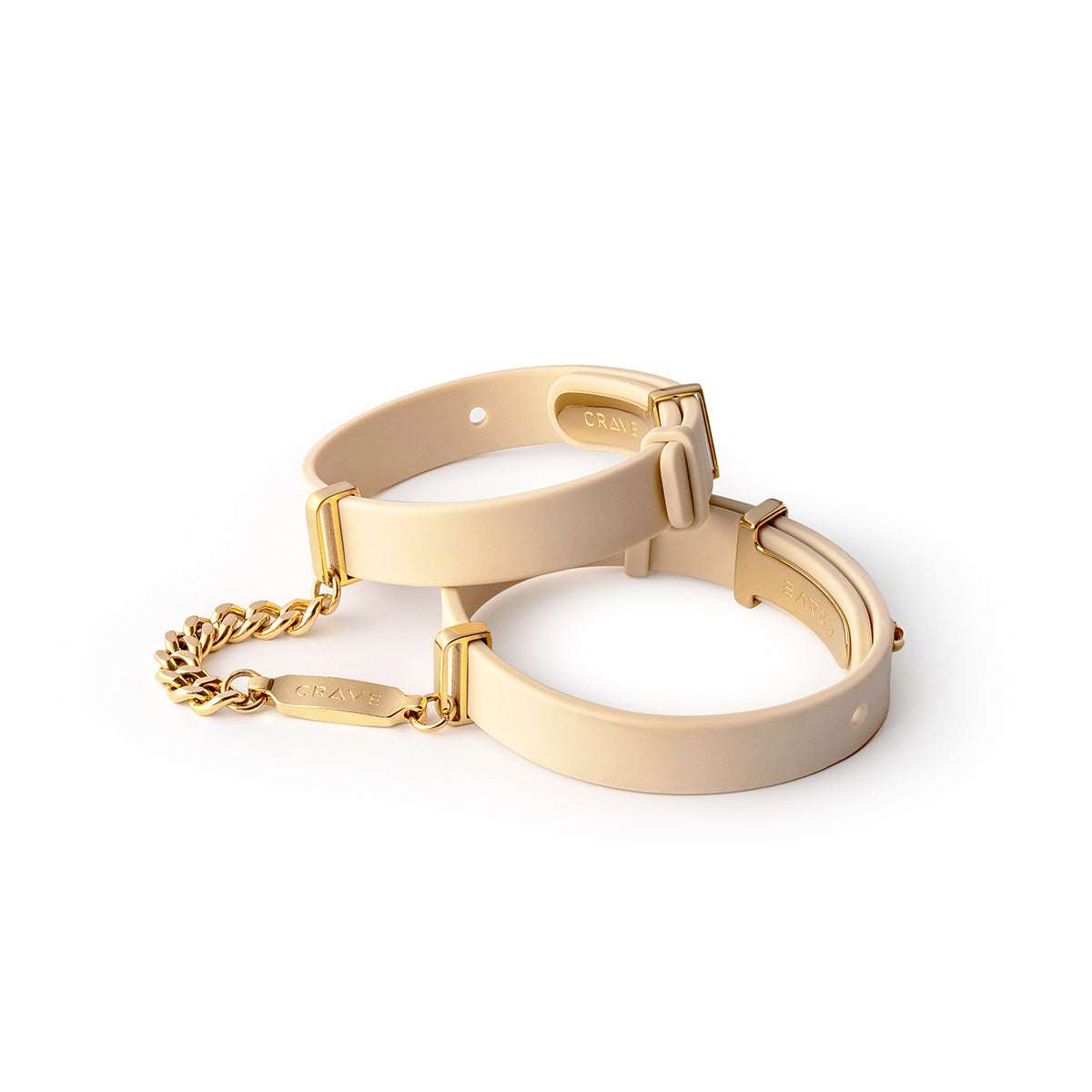 Crave ID Cuffs Beige/24kt Gold - Not Very Vanilla