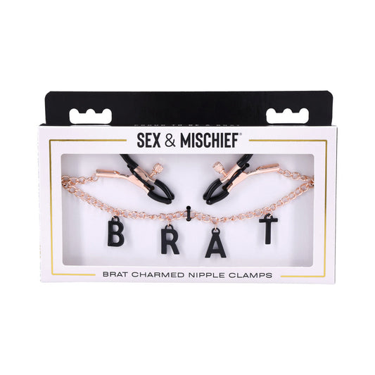 Sportsheets Sex & Mischief Brat Charmed Nipple Clamps - Not Very Vanilla