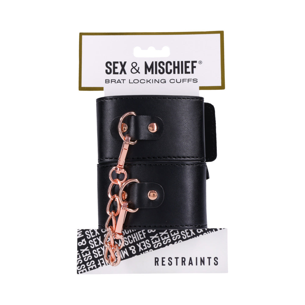 Sportsheets Sex & Mischief Brat Locking Cuffs - Not Very Vanilla