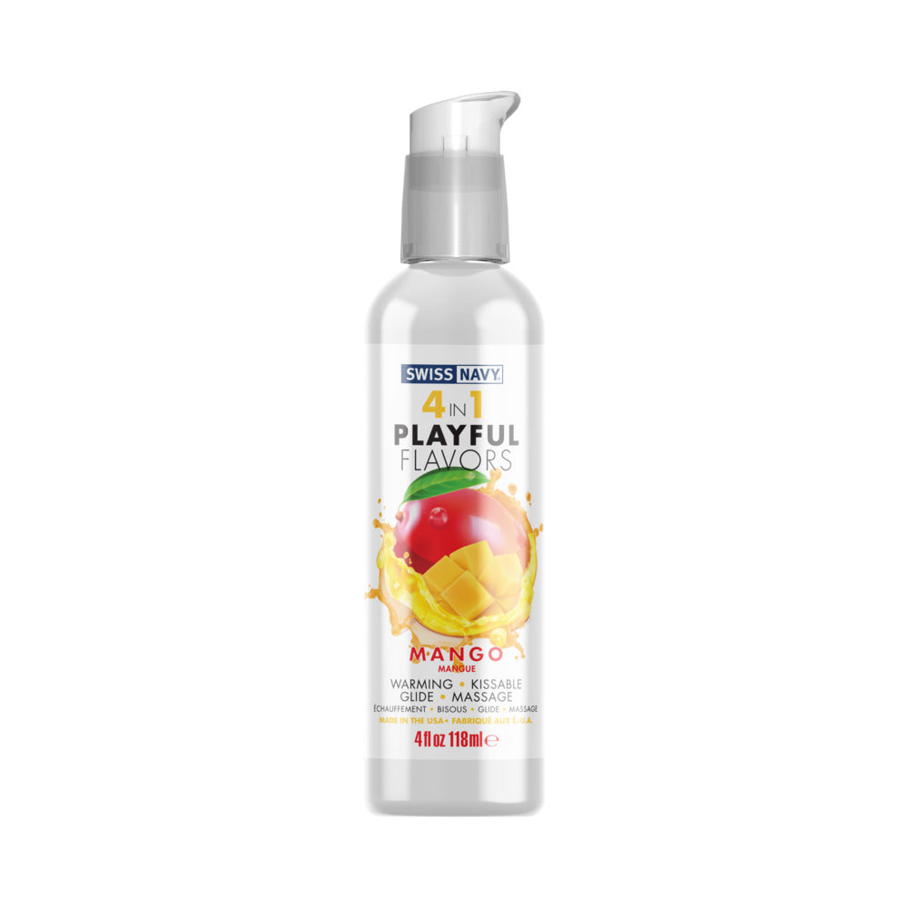 Swiss Navy 4 in 1 Playful Flavors Mango 4 oz. - Not Very Vanilla