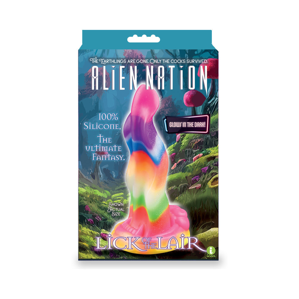 AlienNation Lick of the Lair 7 in. Glow-in-the-Dark Silicone Dildo - Not Very Vanilla