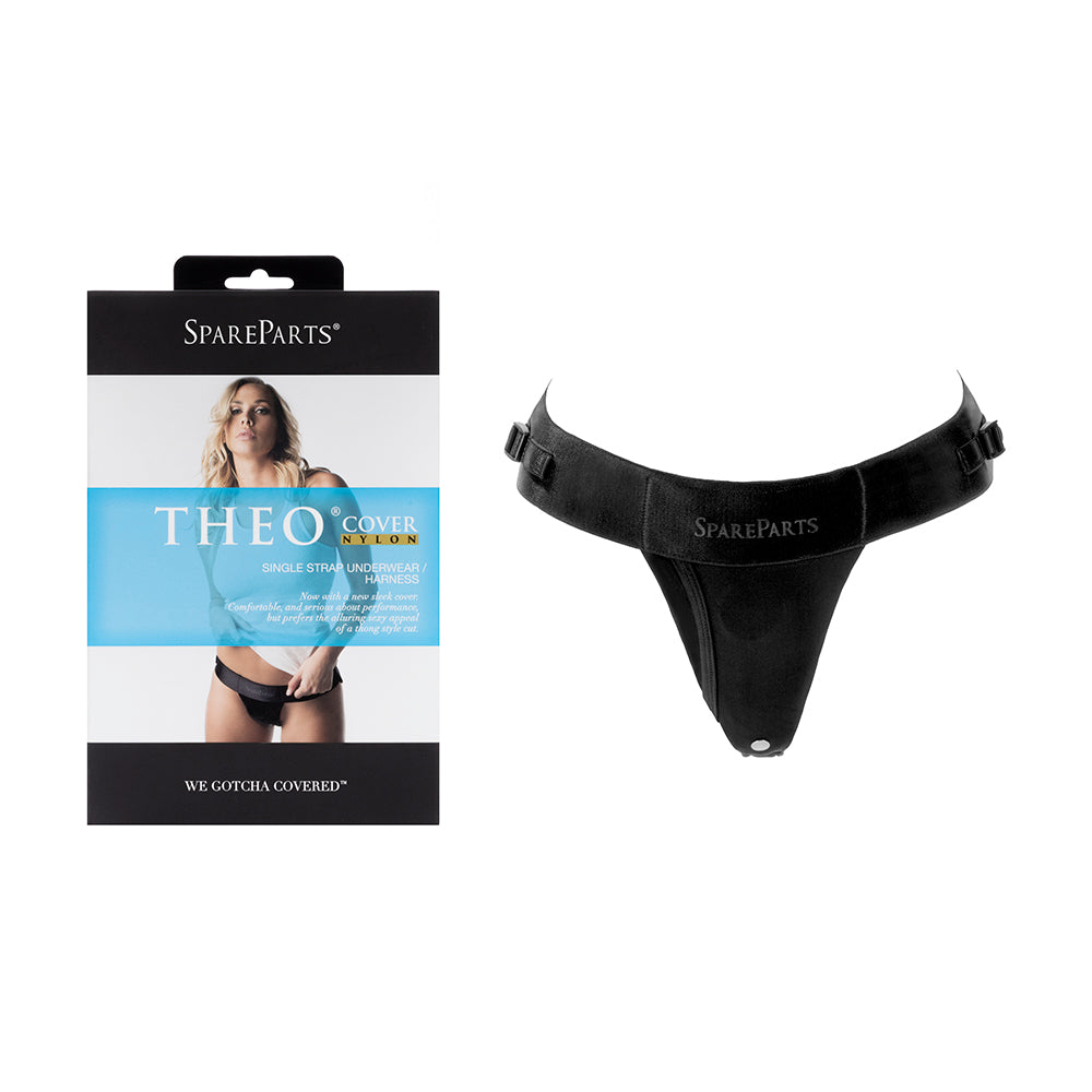 SpareParts Theo Cover Underwear Harness Black (Single Strap) Size A Nylon - Not Very Vanilla