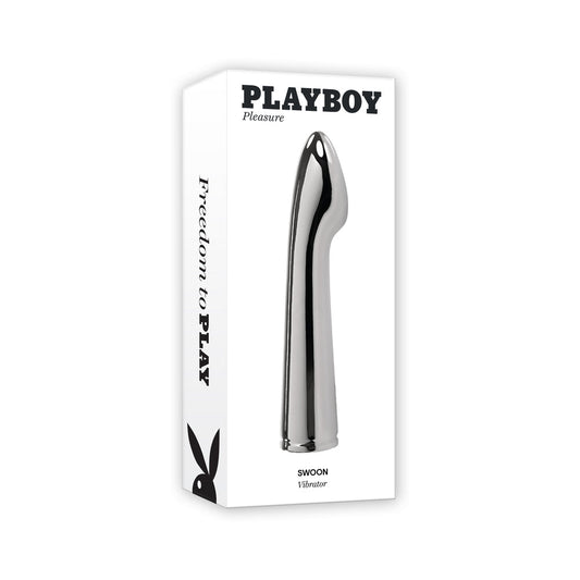 Playboy Swoon Rechargeable Vibrator Aluminum Platinum - Not Very Vanilla