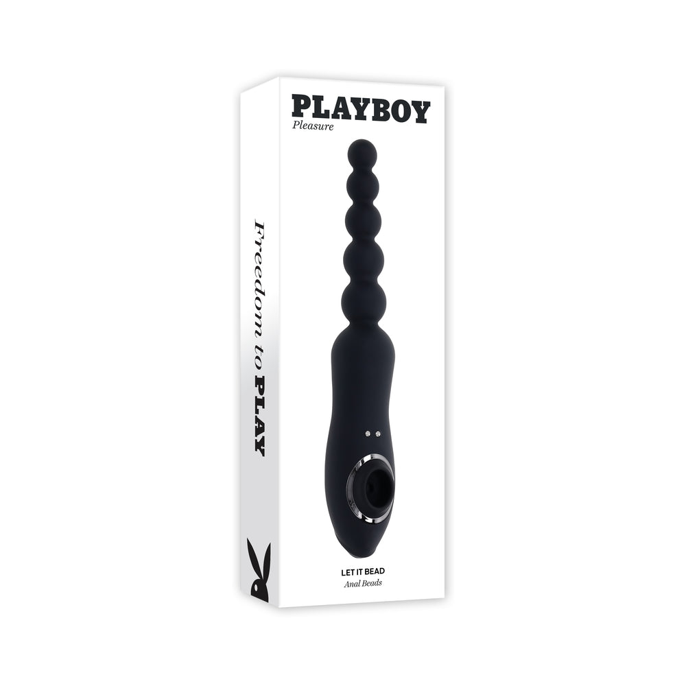 Playboy Let It Bead Rechargeable Flexible Dual-Ended Anal Vibe with Suction - Not Very Vanilla