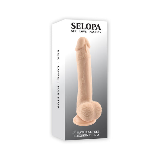 Selopa Natural Feel Flexskin Bendable Dildo with Moving Material 7 in. Light - Not Very Vanilla