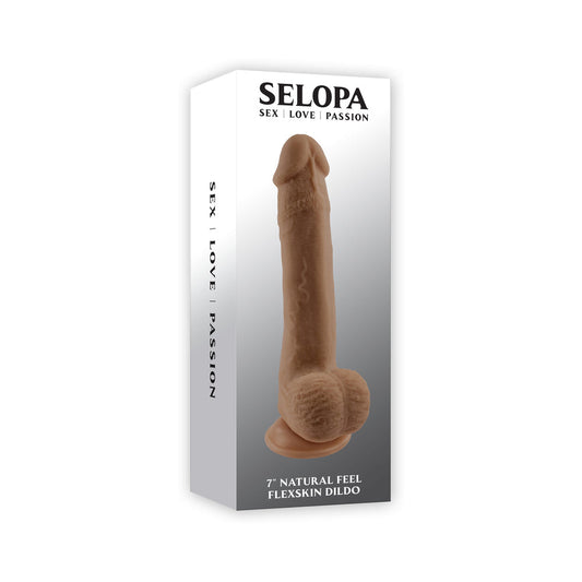 Selopa Natural Feel Flexskin Bendable Dildo with Moving Material 7 in. Dark - Not Very Vanilla