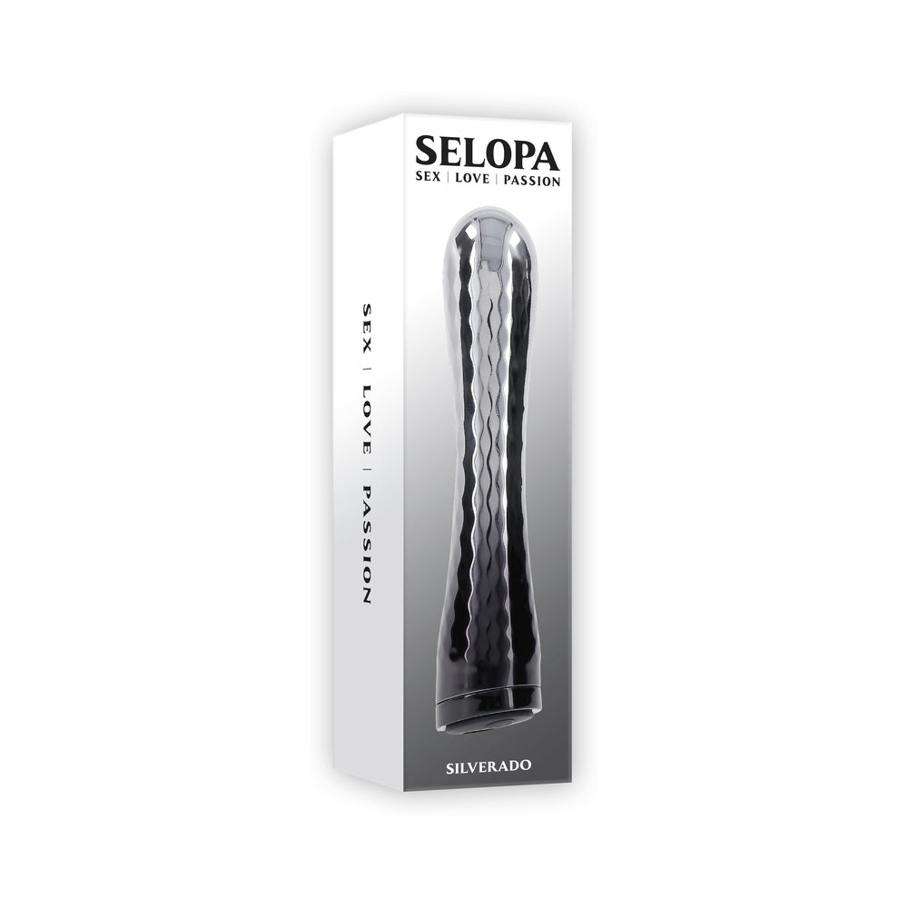 Selopa Silverado Rechargeable Vibrator ABS Plastic & Silicone Silver/Black - Not Very Vanilla