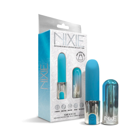 Nixie Smooch Rechargeable Lipstick Vibrator Blue Ombre - Not Very Vanilla