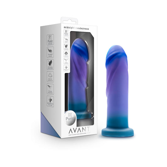 Avant Midnight Rendezvous 7.5 in. Dildo Ocean Blue - Not Very Vanilla