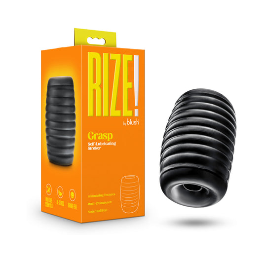 Rize Grasp Self-Lubricating Stroker Black - Not Very Vanilla