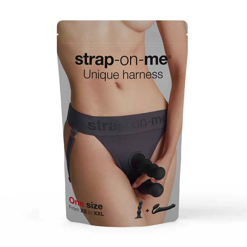 Strap-On-Me Harness Lingerie Unique One Size Grey - Not Very Vanilla