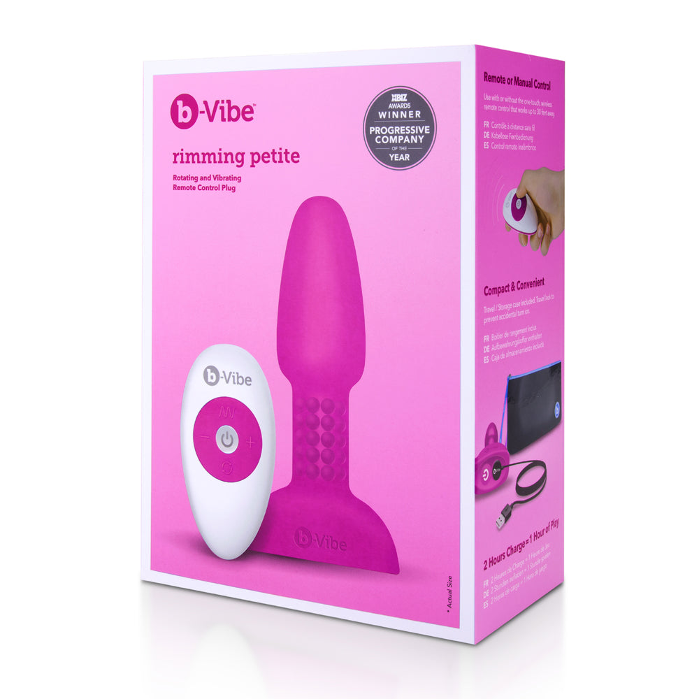 b-Vibe Rimming Petite Rotating and Vibrating Remote Control Plug Fuchsia - Not Very Vanilla